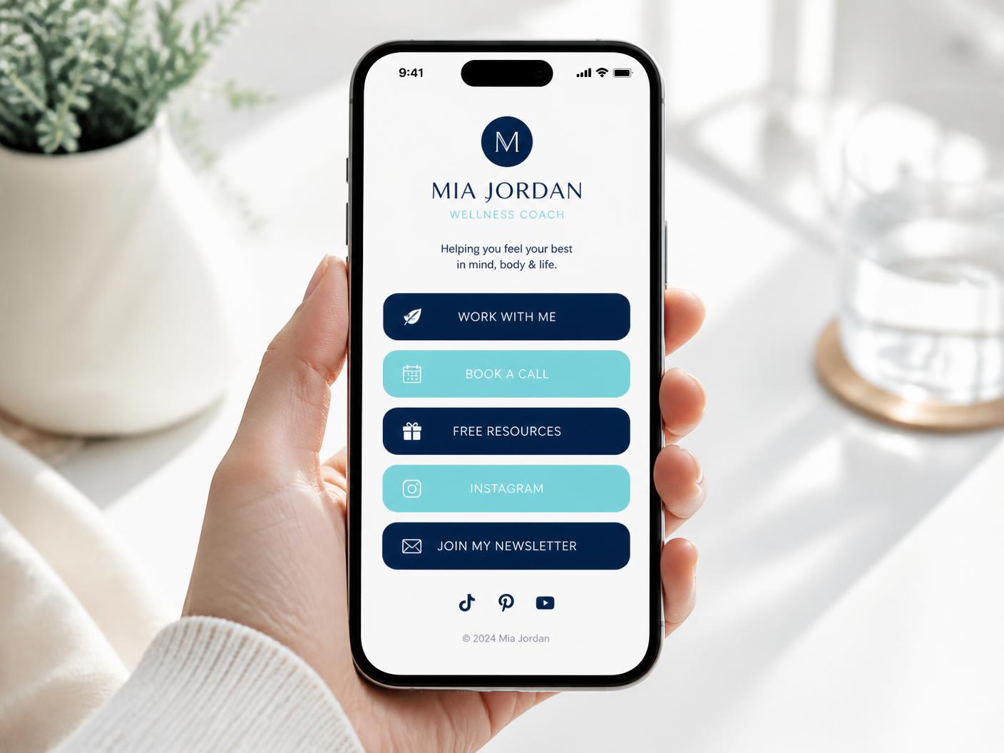 Link-in-Bio-Seite auf einem Smartphone